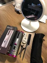 Rizador de pelo automático LCD, plancha de cerámica giratoria, profesional, calefacción, portátil, aire, para todo tipo de cabello