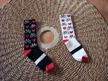 Calcetines deportivos profesionales de ciclismo para hombre y mujer, medias de compresión para bicicleta de montaña y carreras, con patrón de corazón, nuevos