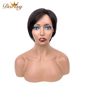 

Straight Human Hair Wig Short Lace Wig Human Hair Non-Remy Peruvian Human Hair Wigs For Women Deep Part Hair