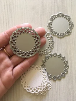 

4pcs Doily Circle Metal Cutting Dies Stencil For DIY Scrapbooking Embossing Paper Wedding Card Die Cuts Photo Album Making Craft