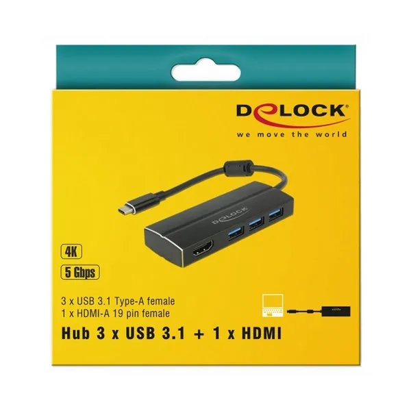 USB C к HDMI адаптер DELOCK 63931 4K черный