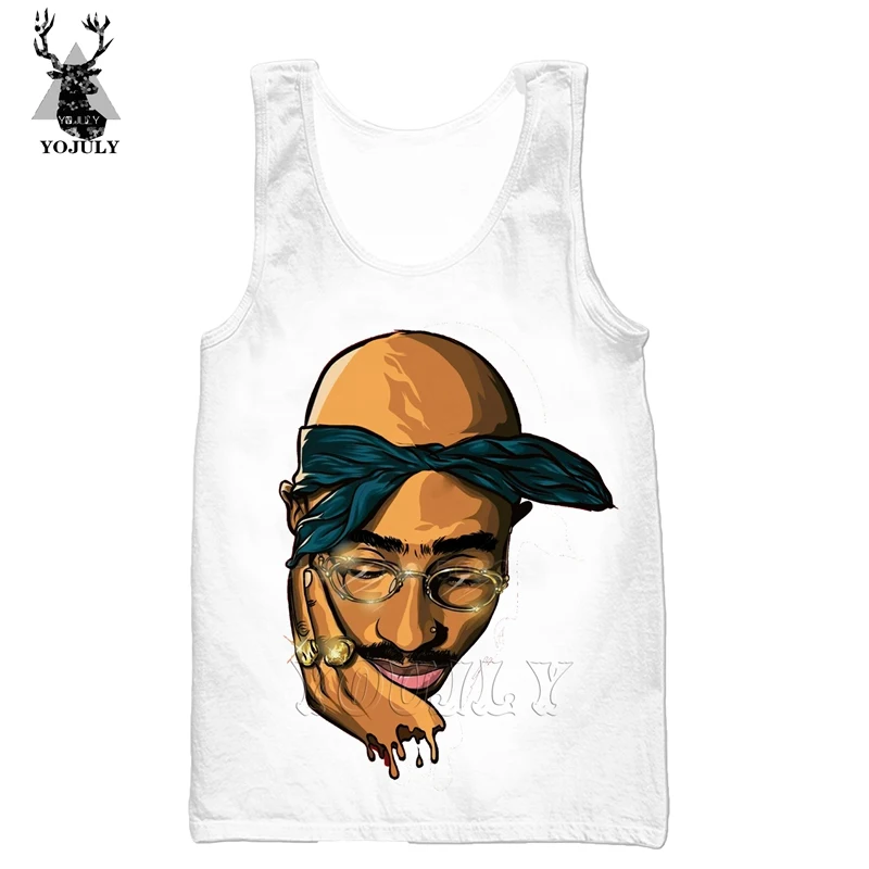 6 Рэппер легенды хип-хоп 2pac жилет Мода off white Мужская 3d печать повседневная майка Мужская Уличная мускулаторная спортивная одежда V13 - Цвет: 6