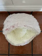 Cama redonda de felpa para gatos, casa cálida para gatos, perro de peluche suave para cama larga para perros y gatos pequeños, nido 2 en 1, cojín para cama de mascotas, sofá para dormir