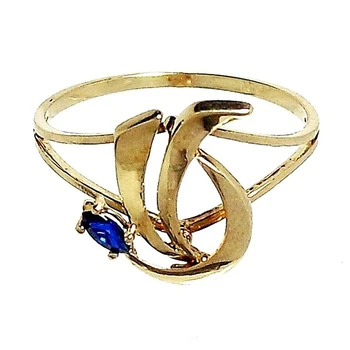 

18k solid gold ring blue stone [530S]