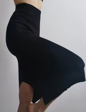 Falda larga tejida de otoño para mujer, faldas sexis de tubo de cintura alta, paquete de cadera, Faldas de mujer Maxi con abertura elástica