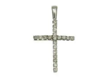 

Cross with twenty brilliant-cut diamonds in white gold