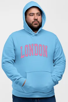 

Angemiel Wear Pink Color London Blue Men 'S Hooded Sweatshirt