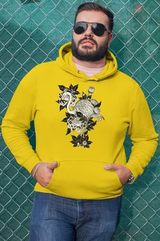 

Angemiel Wear Among the Flowers Flamingo Yellow Men 'S Hooded Sweatshirt