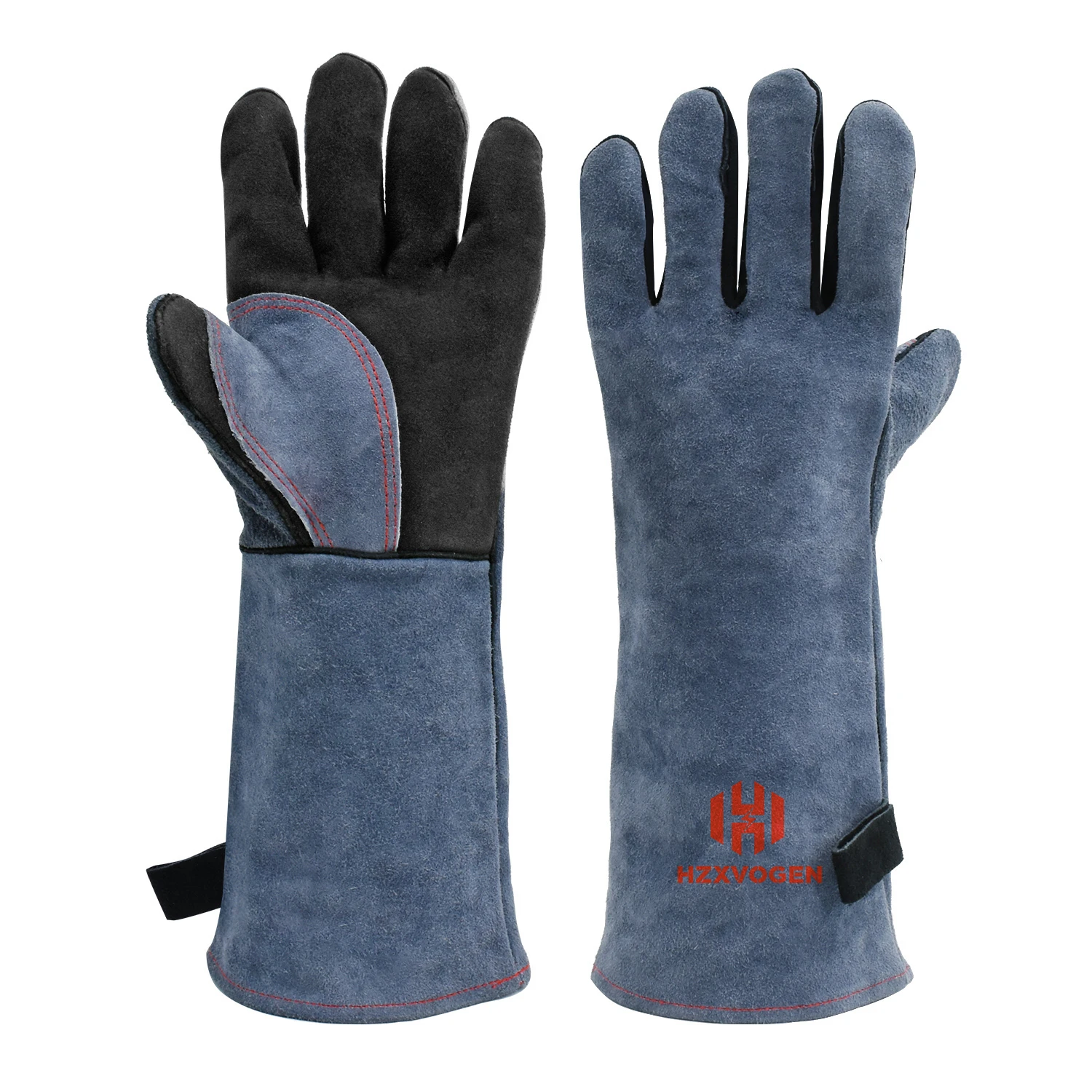 Welding Gloves For Welder Works With Blue Palm Welders Thick Cow Split