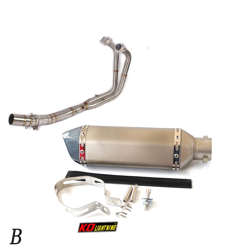 Slip On Motorcycle Exhaust Front Link Pipe And 51mm Muffler Stainless Steel Exhaust System For Kawasaki Ninja400 250 2017-2021 - Image 3