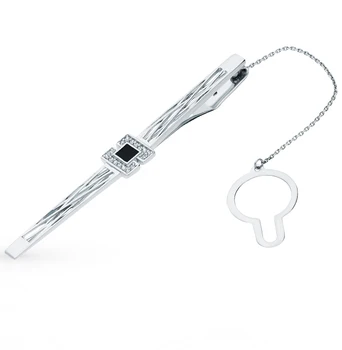 

Silver tie clip with cubic zirconia and sunlight enamel sample 925