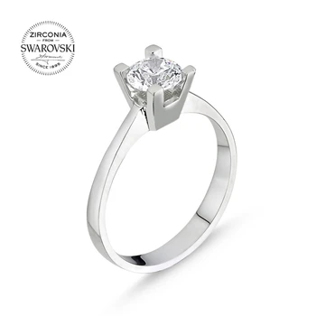 

Silver 925 Sterling Swarovski Zirconia Cubic Zirconia Engagement Ring