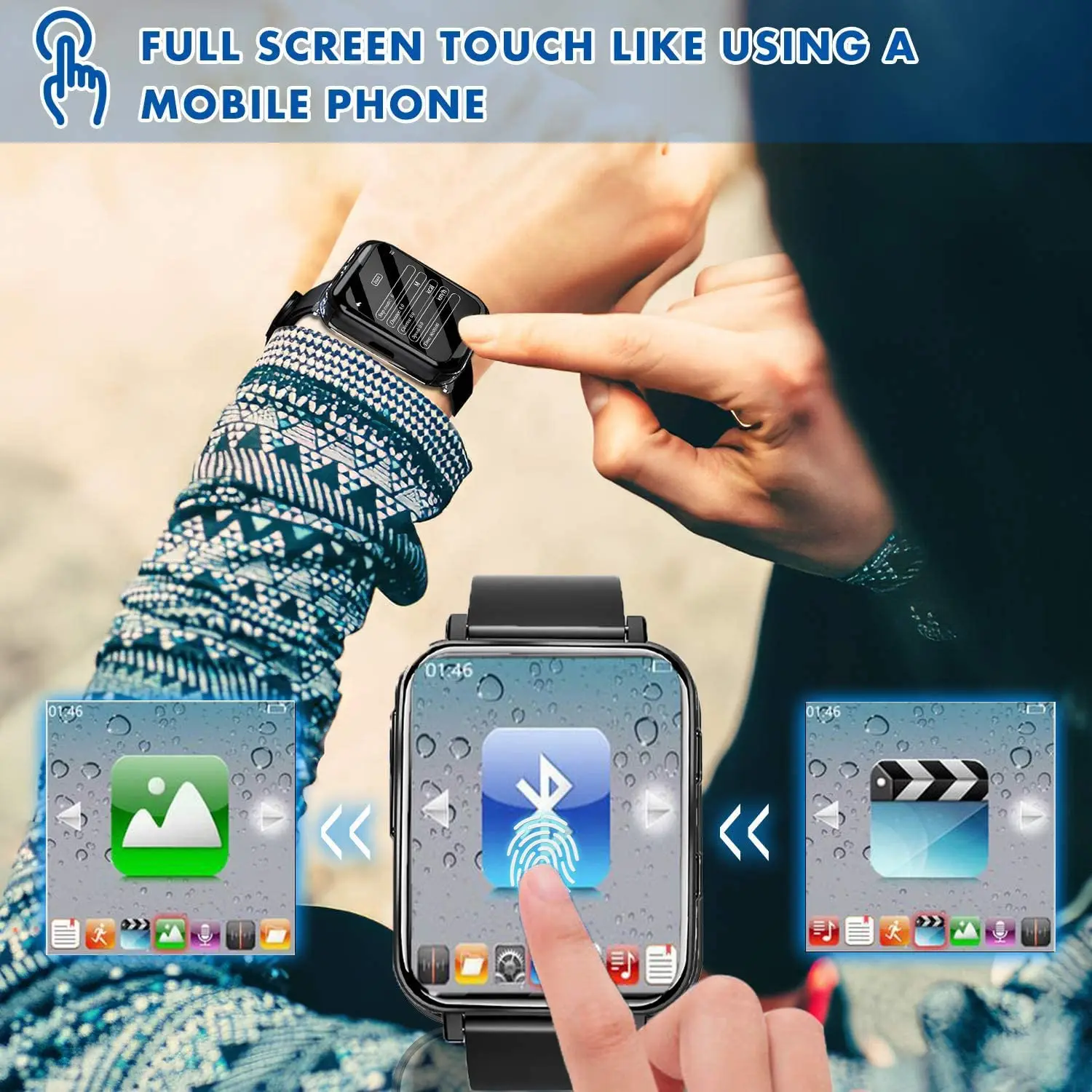 16GB Clip MP3 Player with Bluetooth Sports Watch