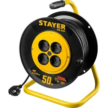 Удлинитель на катушке STAYER 50 м, 1300Вт, ПВС 2x0 MS 207 55073-50