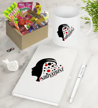 

Personalized Psychiatrist Nostalgic Lezzetler Notebook Pen Mug Gift Seti-3