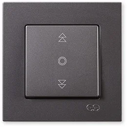 

PnpnElectrıc Gns Eqona Metallic Smoked Gray Blind Control Switch (Single-Button) 10A 220V AC Roller Blind Switch 1 Gang