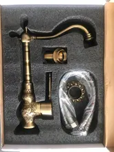 Basin Faucets Deck-Mounted Brass Kitchen Uythner Retro Antique Mix-Tap Single-Handle
