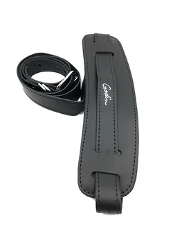 

037278 retro deluxe guitar strap, leather, black, Godin