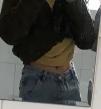 Weekeep-Pantalones vaqueros de cintura alta para mujer, ropa de calle recta para mujer, pantalones cargo de algodón 100% con bolsillos de retazos color azul