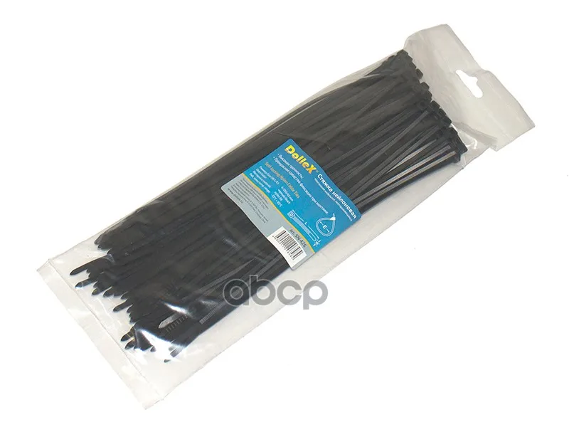 Хомут Стяжка 4х250 Нейлоновая(Уп. 100 Шт.) Черный DOLLEX арт. SN-426