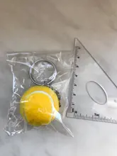 LLavero de Metal con forma de bola de tenis para coche, cadena para deportes, colgante de Color plateado, 6 colores, oferta, #17112