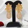 Boucles d'oreilles en cristal brillant pour femmes, boucles d'oreilles en forme de goutte, sexy pour boîte de nuit, ananas, or, argent, accessoire ► Photo 1/4