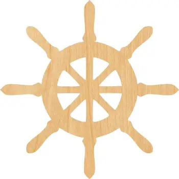 

Ship Wheel Wooden Laser Cut Out Shape - Great for Crafting - Hobbyist - D.I.Y. Projects