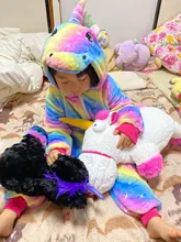 Pajamas Costume Sleepwear Onesies Blanket Unicorn Dinosaur Panda Stich Kigurumi Girls