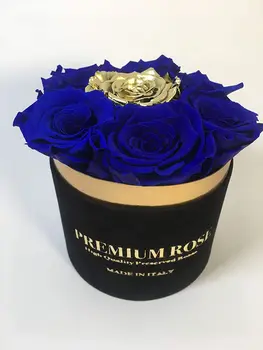 

Premium Box cylinder Velvet Rose default red round Box Black (blue and gold, 7)