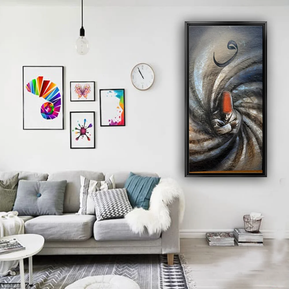 40x60 siyah cerceveli dini kanvas tablo