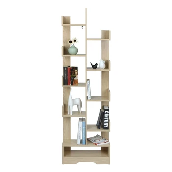 

Wooden 10 Cube Book Shelves Display Storage Rack Standing Shelf Unit Corner Bookcase for Living Room Office Bedroom Furniture