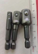 Juego de llaves de vástago hexagonal para taladro eléctrico, 3 uds., taladro para enchufes, adaptador de extensión de broca, 1/4, 3/8, 1/2