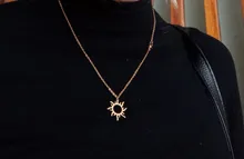 DOTIFI 316L collar de acero inoxidable Chapado en étnicos tótem solar collares con colgantes encanto mujeres cumpleaños fiesta de joyería de moda