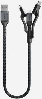 

Cable for iPod, iPhone, iPad Nomad universal Kevlar USB-A to Lightning/USB-C/microUSB 0.3m (nm01511b00)