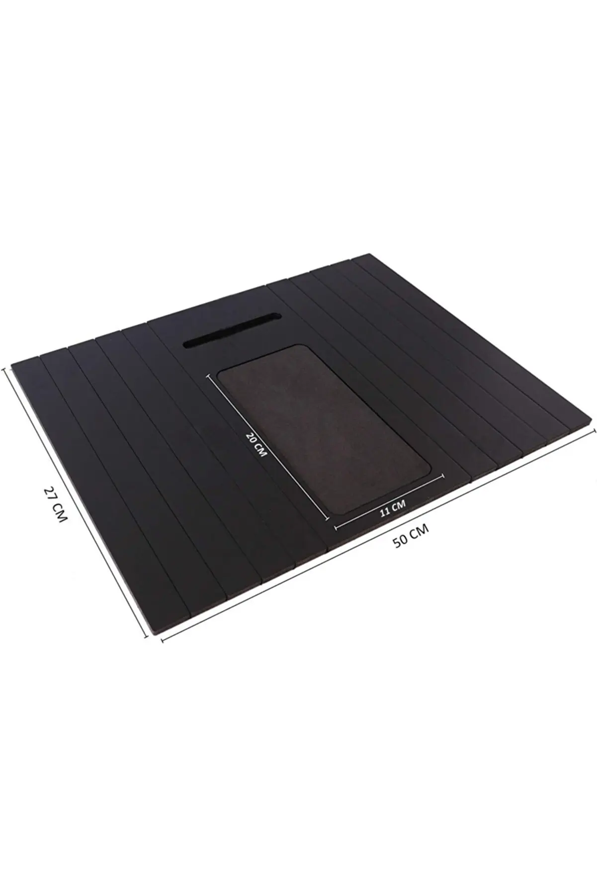 Wooden Side Table With Phone Stand Sofa Tray Mat 50x28 cm Placemat Center Leather Decorative Armrest  Non Slip Folding Design