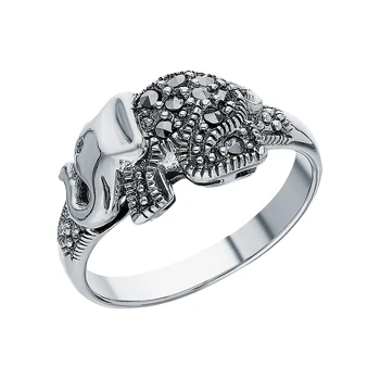 

Silver ring with marcasite sunlight sample 925