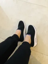 Female Shoe Wedges Platforms Increasing-Footwear Woman Loafers Flat Womens Spring Mesh