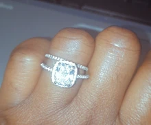 CC Anillos para las mujeres de la Boda nupcial Anelli joyería de moda anillo de compromiso de oro blanco Anillos de Color CC595