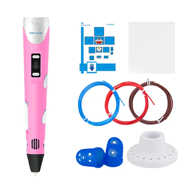 DEWANG 3D Pen for Children 3D Drawing Printing Pen with LCD Screen Compatible PLA ABS Filament Toys for Kids Birthday Gift Craft pink and gift