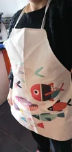 Housewife Apron Chef Cooking Men Kitchen Waterproof Home-Textile Women Cotton Fish Linen