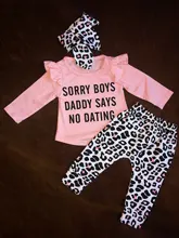 Pants Headband Toddler Outfits Long-Sleeve Funny Newborn Leopard Baby-Girl Infant Cotton