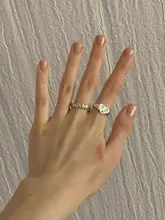 Vintage Ancient Silver Color Happy Smiling Face Open Rings for Women Punk Hip Hop Adjustable