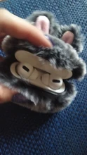 Ear-Fur-Case Capa Carabiner Plush-Cover Apple Airpods Rabbit Soft Wireless for 1-2/Wireless/Charging-fluffy-box