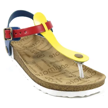 

SOULMATE SANDALS CHER Interchangeable Woman Toe Thong Genuine Leather Flip Flop YELLOW BLUE RED Casual Beach Ladys Flat Sandals