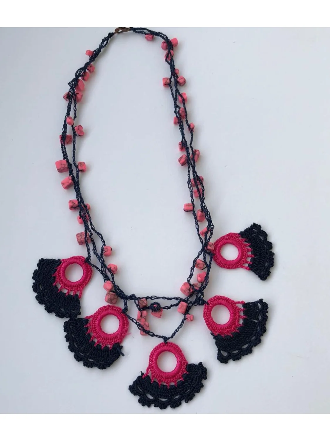 Encaje turco joyería de Primavera de ganchillo con piedras naturales, auténtico hecho a mano, joyería Boho a mano|Collares colgantes| - AliExpress