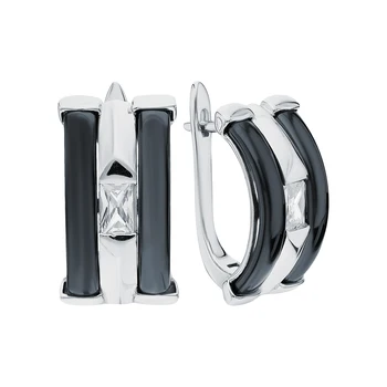 

Silver earrings with ceramics and cubic zirconia sunlight sample 925