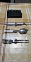 3 uds 1 set portátil al aire libre Camping viajes Picnic plegable de acero inoxidable cubiertos cuchara tenedor cuchillo vajilla envío gratis