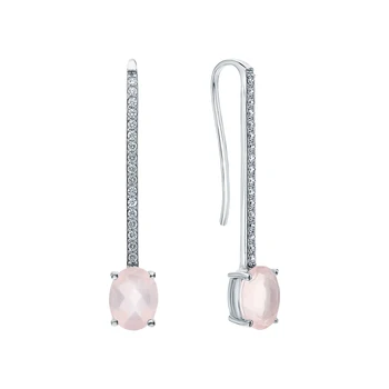 

Silver earrings with quartz and cubic zirconia sunlight sample 925