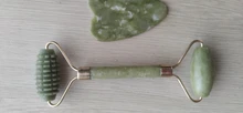 Rodillo de piedra de Jade Natural para masaje Facial, masajeador de gua sha, rascador, herramientas adelgazantes de belleza, relajación de la piel