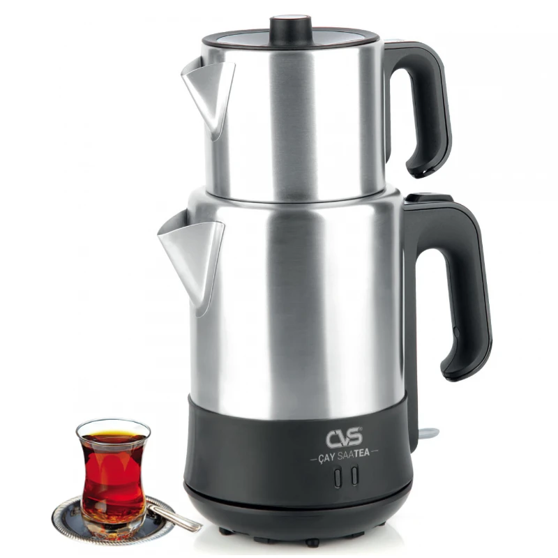 

NEW BEST PRICE ! STAINLESS-INOX-Turkish Electric Autotomatic Easy To Use Samowar Chay Shay Tea Maker Kettle-STAINLESS-CVSDN91124